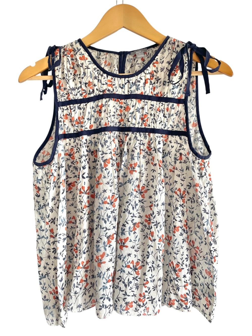 Aerie Floral Cotton Sleeveless Tank Top Cottagecore Boho Flowy Relaxed M